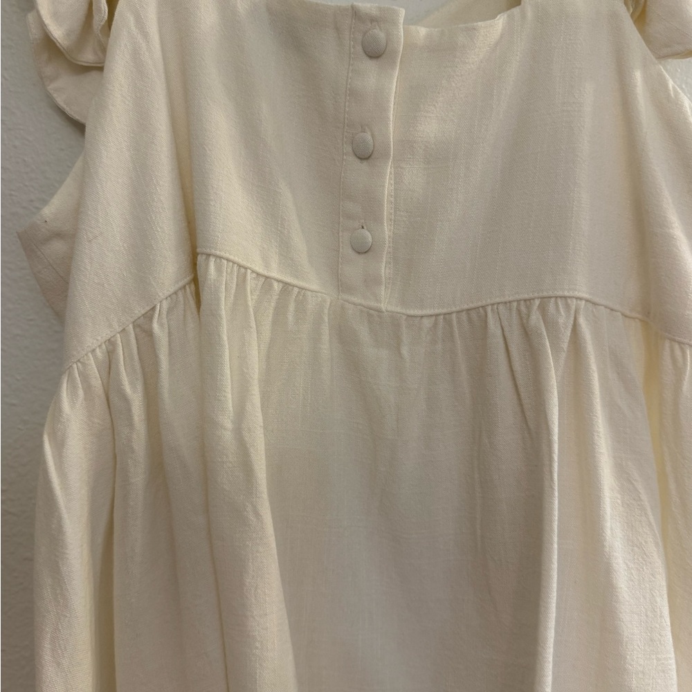 Ovi Cream Ruffled Blouse - Picture 4 of 7